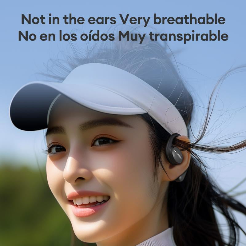 HYUNDAI Openair 5 OWS Wireless Bluetooth 5.4 Earbuds Breathable & Lifeweight Open Ear Headset with Earhooks 35H Playtime High-Res Stereo Sound Headphones