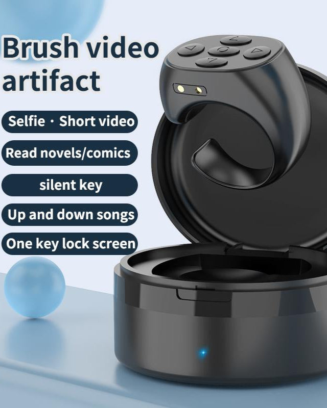 Fingertip Wireless Bluetooth Remote Control,2025 New Remote Control Page Bluetooth Scrollerring,Short Video and Music Camera Shutter Remote Controller Phone Selfie Cellphone Smartphone Selfie Accessory Self-Timer