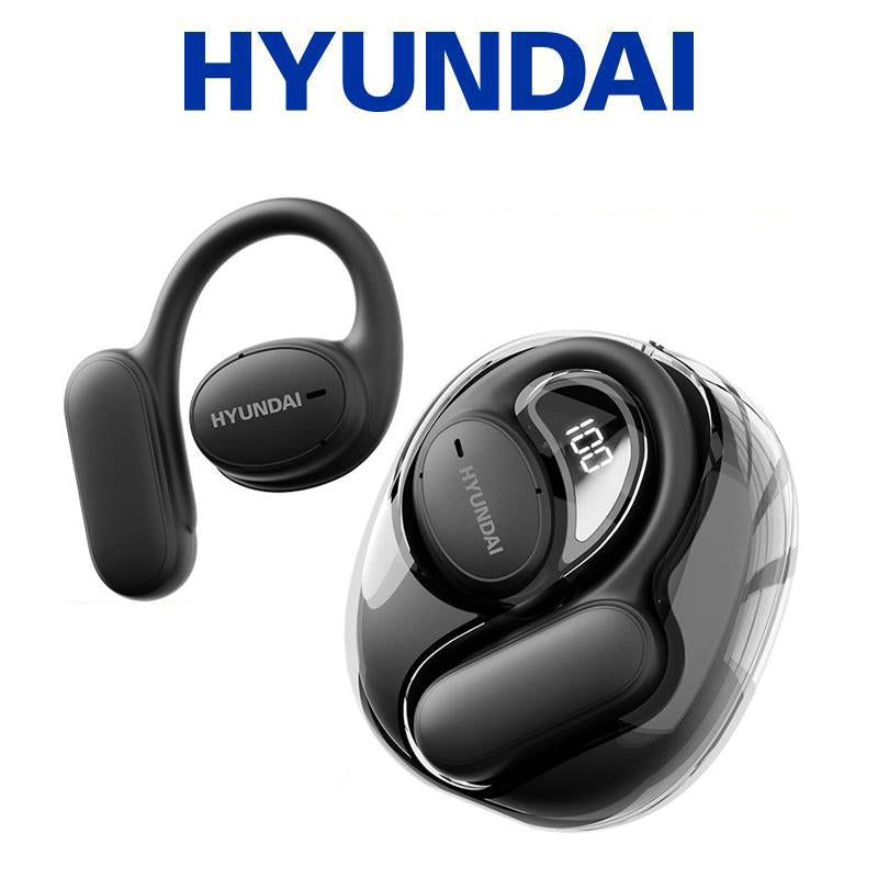 HYUNDAI Openair 5 OWS Wireless Bluetooth 5.4 Earbuds Breathable & Lifeweight Open Ear Headset with Earhooks 35H Playtime High-Res Stereo Sound Headphones