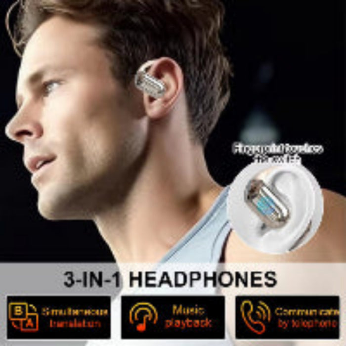 3-In-1 AI Translator Earbuds 144 Languages Noise Cancelling Bluetooth 5.3 Headset Instant Translator Smart Voice Real Time ﻿
